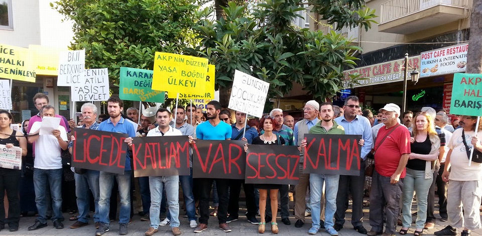 Antalyada Lice katliamı protesto edildi 