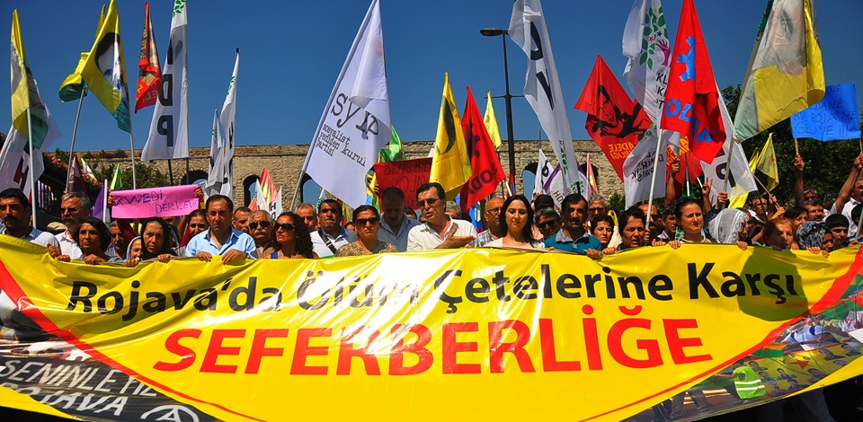 HDK-HDP İstanbul, Rojavada ölüm çetelerine karşı seferberlik çağrısıyla yürüdü