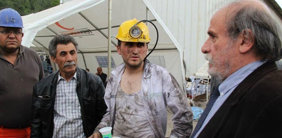 HDP Eş Genel Başkanı Ertuğrul Kürkçü, maden ocağında incelemelerde bulundu