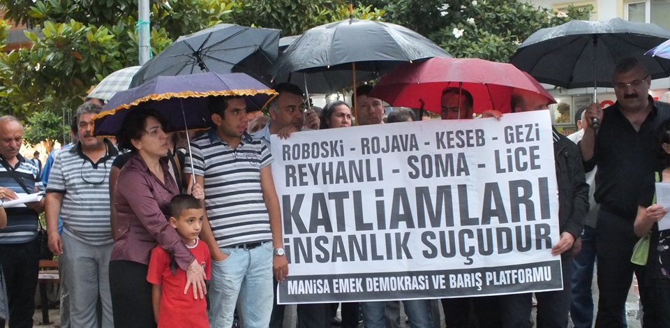 Manisada Lice katliamını kınamak için basın açıklaması düzenlendi